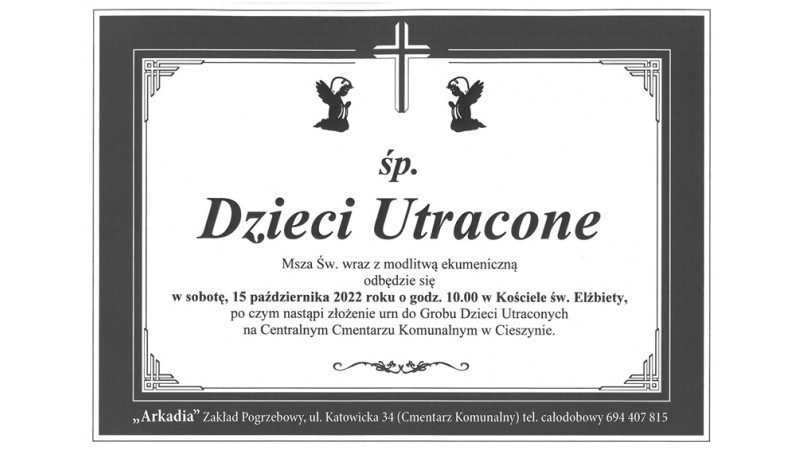 Klepsydra -  złożenie urn do Grobu Dzieci Utraconych 